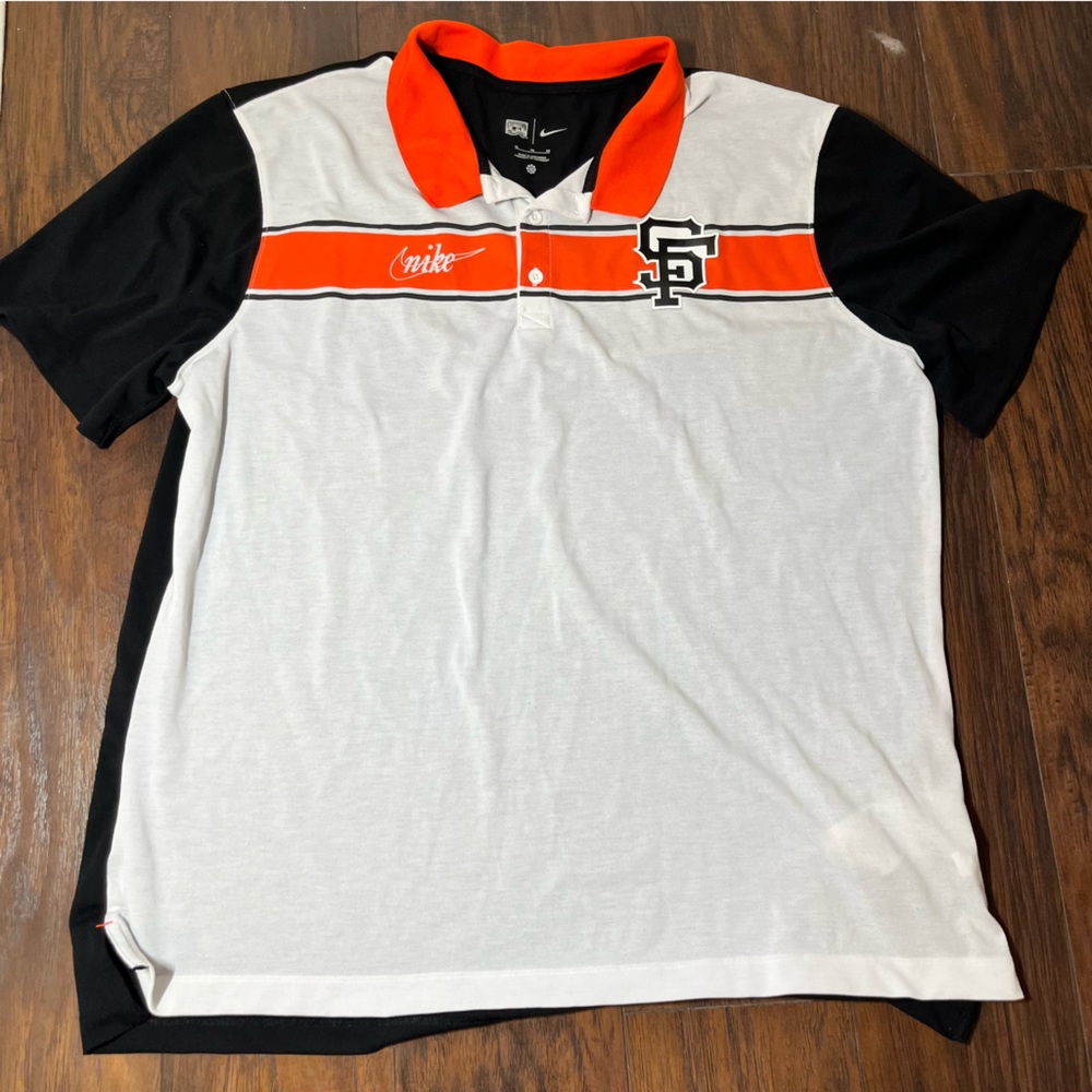 Nike MLB San Francisco Giants Polo Shirt XL – Black White Orange Performance Gol